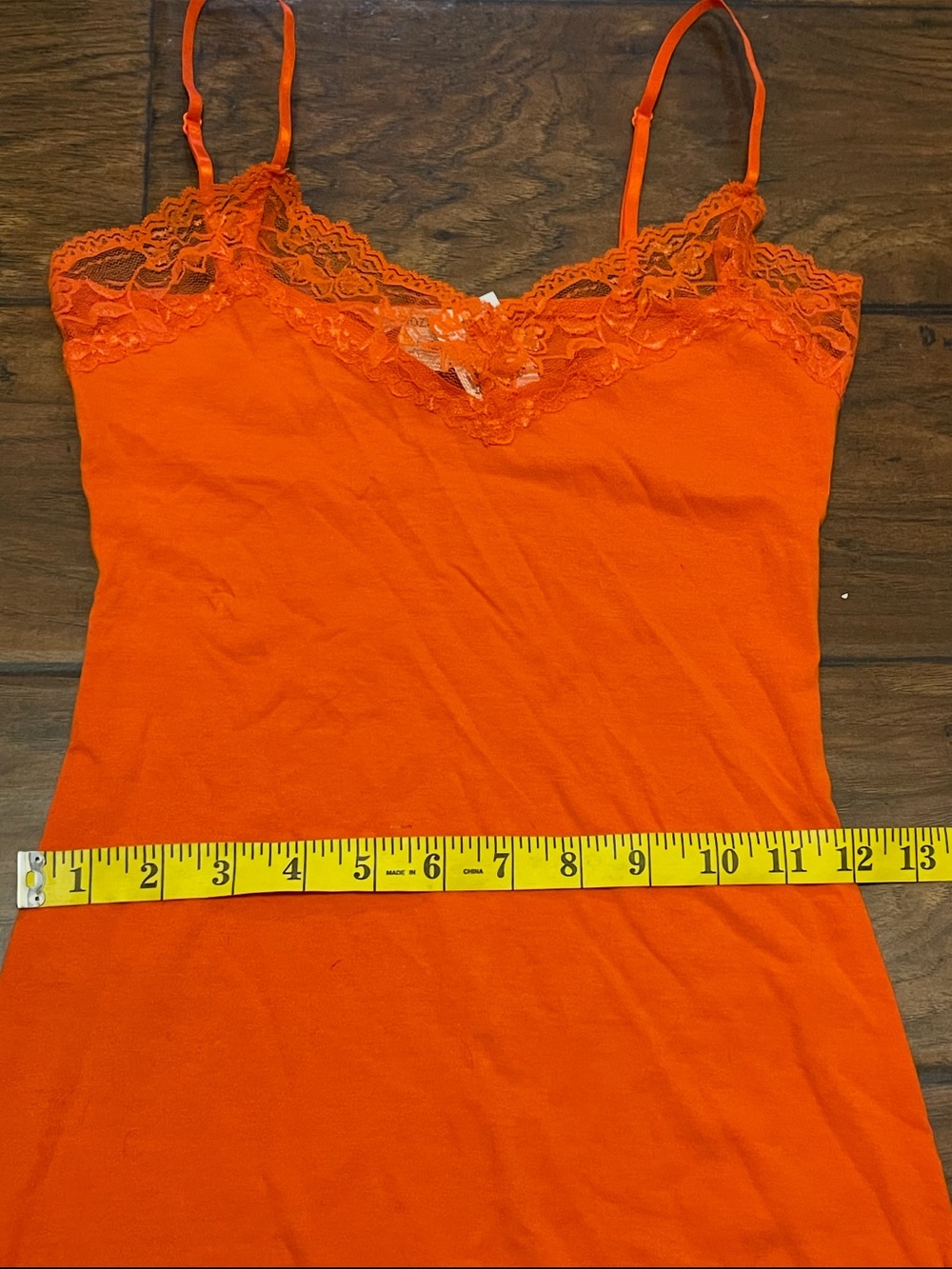 Wet Seal Y2K Orange Lace Longline Cami Tank Top Deadstock 2000s - Picture 6 of 9